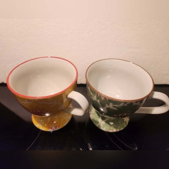 Cost Plus World Market Yellow and Green Floral Teacup Set - Picture 5 of 5